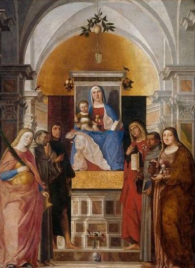 Marcello Fogolino Madonna with child and saints.